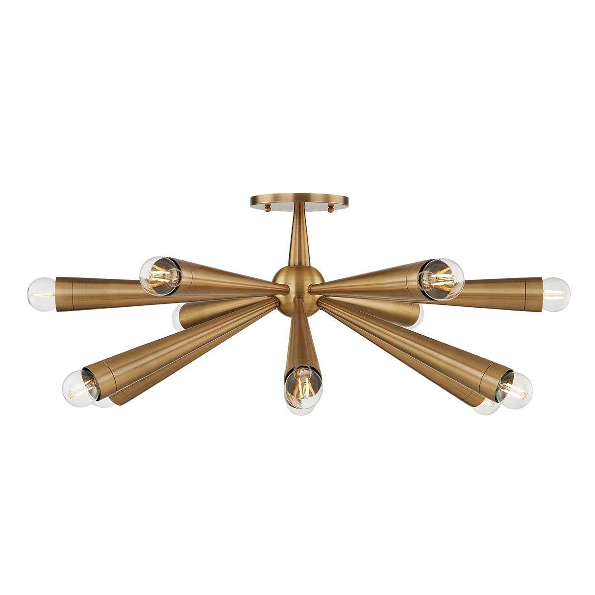 Camellia Semi Flush 30", Patina Brass