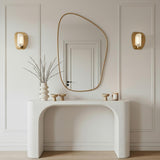 Jane Wall Sconce 12, Patina Brass for Modern home with White Siding