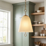 Bellport Medium Pendant 14" for Modern Farmhouse home with Sage Wood