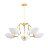 Calliope 5 Light Chandelier 34", Aged Brass