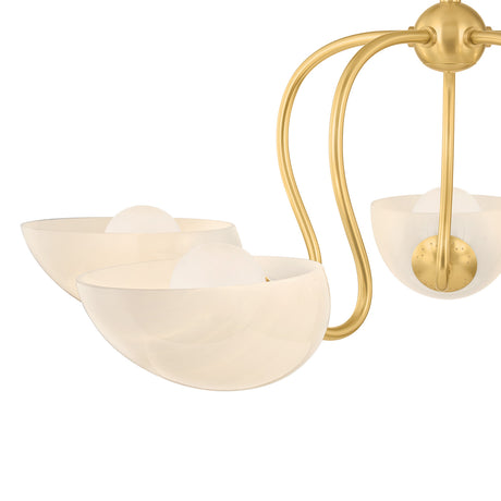 Calliope 5 Light Chandelier 34", Aged Brass