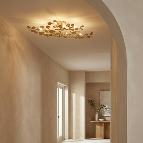 Phaedra Semi-Flush 60", Gold Leaf