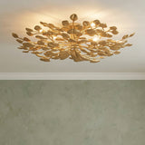 Phaedra Semi-Flush 50, Gold Leaf for Contemporary home with Soft Green Walls