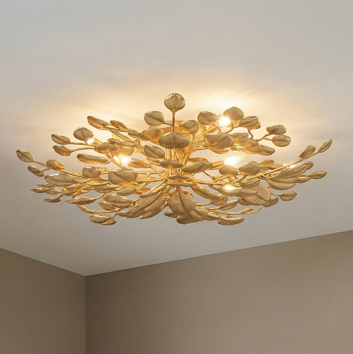 Phaedra Semi-Flush 50", Gold Leaf