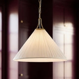 Charlotte Medium Pendant 22, Aged Brass for Traditional home with Dark Brown Wood