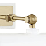 Judy Small Picture Light 8", Aged Brass and White