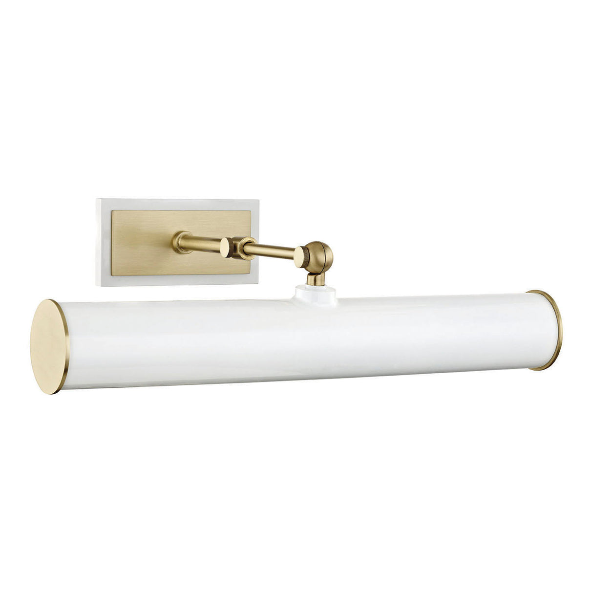 Judy Medium Picture Light 16", Aged Brass and White