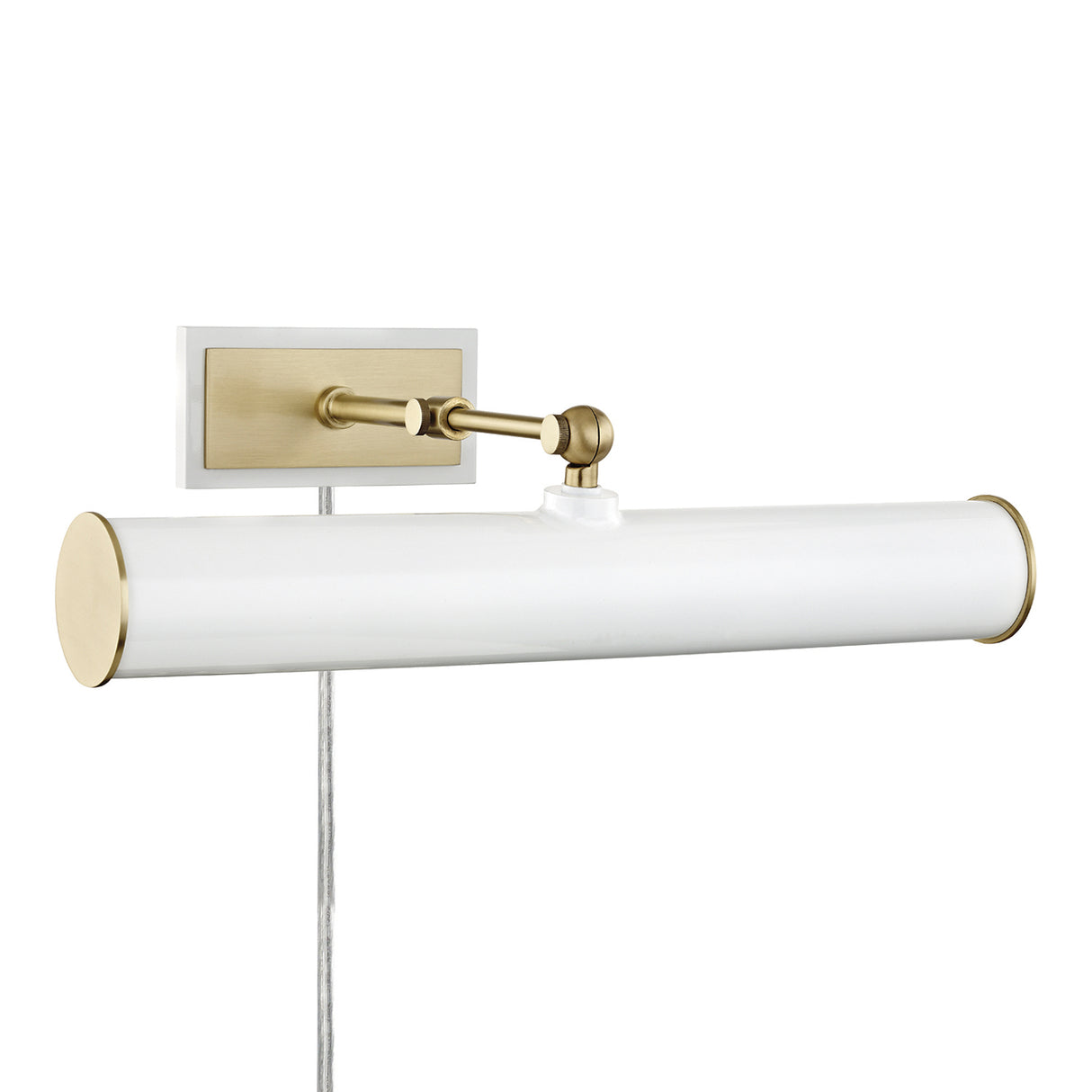 Judy Medium Picture Light 16", Aged Brass and White