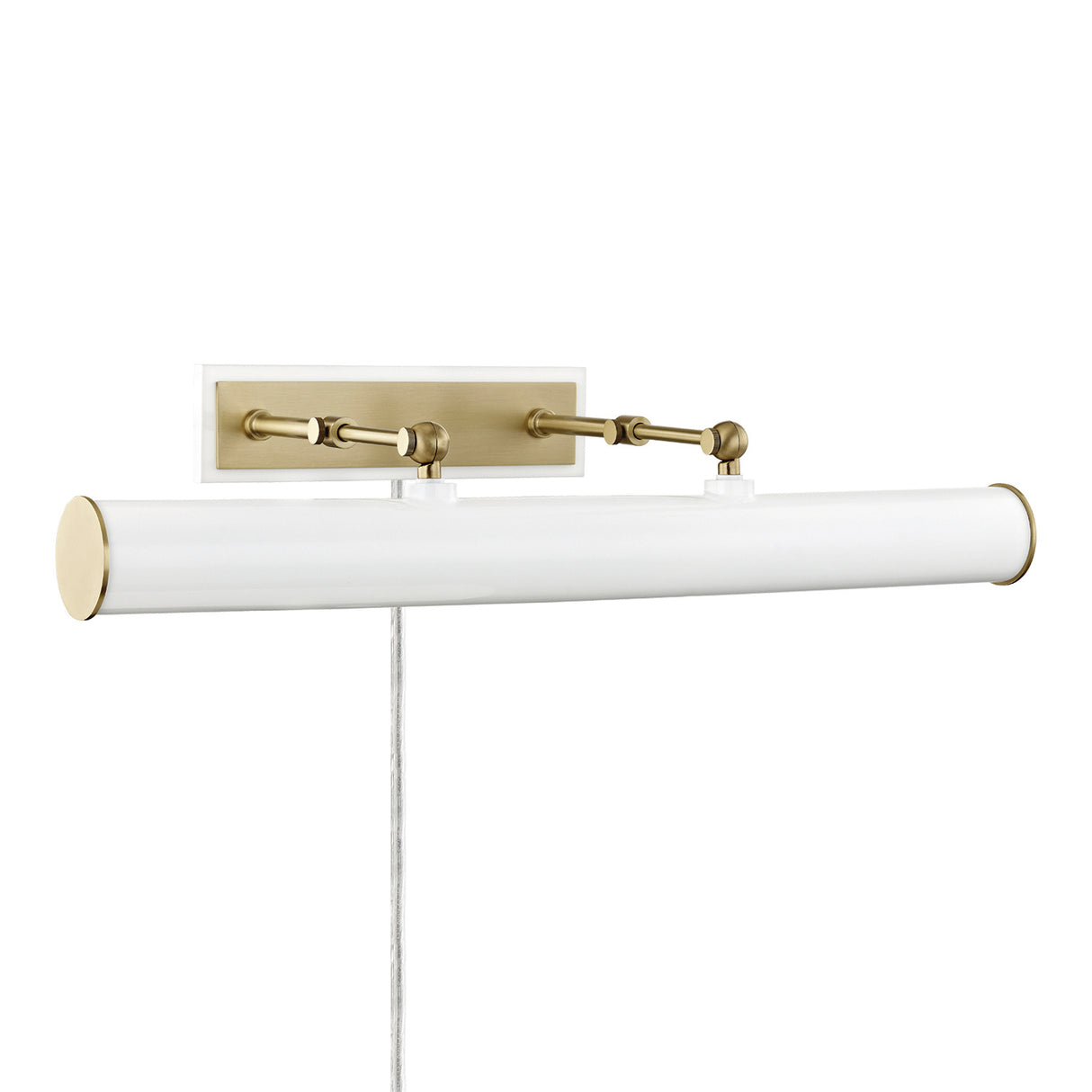 Judy Large Picture Light 24", Aged Brass and White