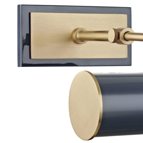 Judy Small Picture Light 8", Aged Brass and Navy