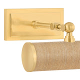 Judy Small Picture Light 8", Aged Brass and Grasscloth