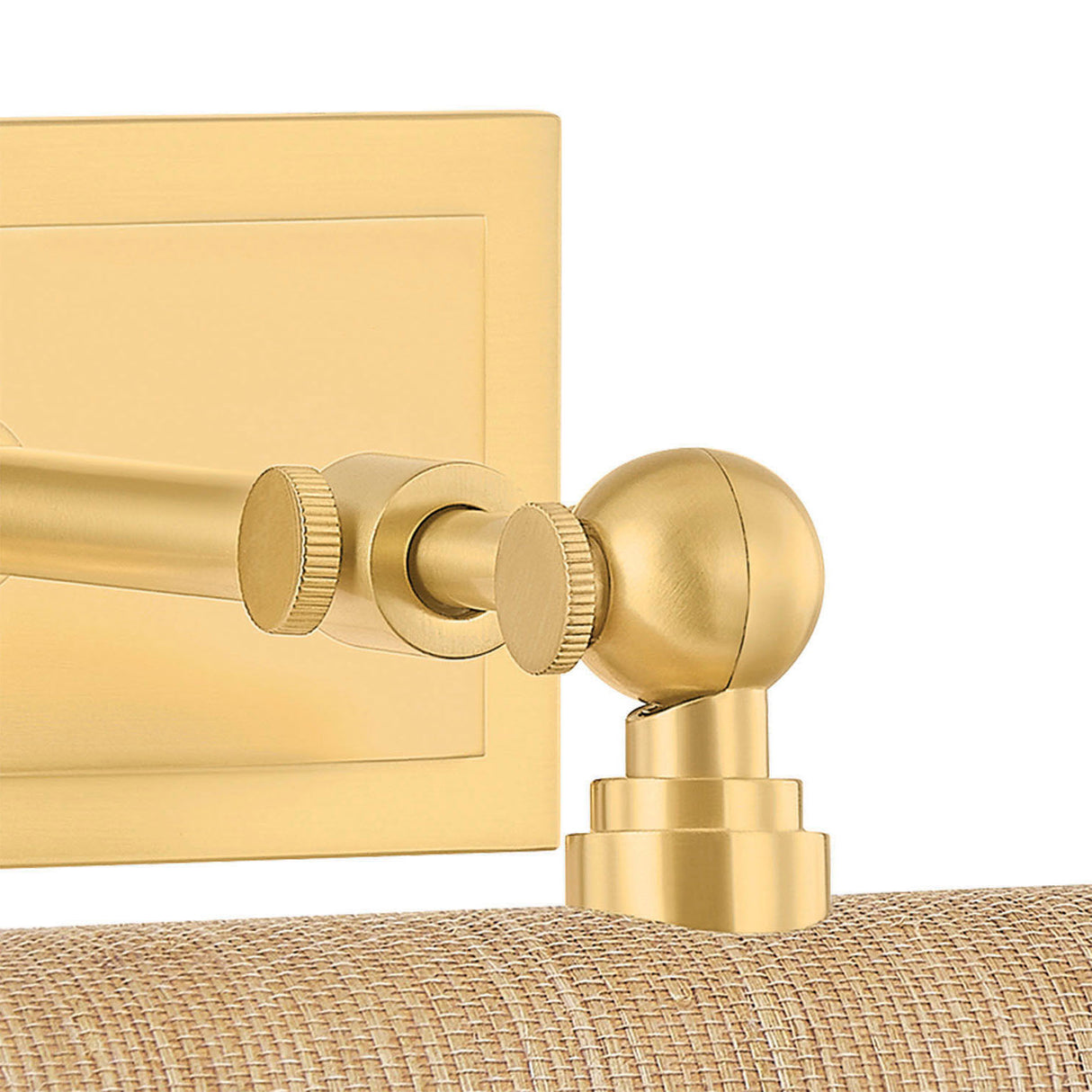 Judy Small Picture Light 8", Aged Brass and Grasscloth