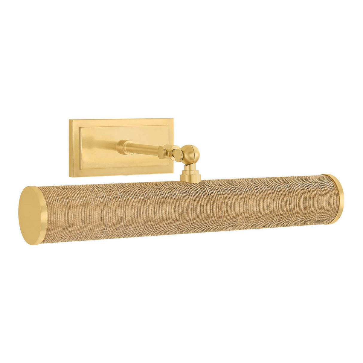 Judy Medium Picture Light 16", Aged Brass and Grasscloth