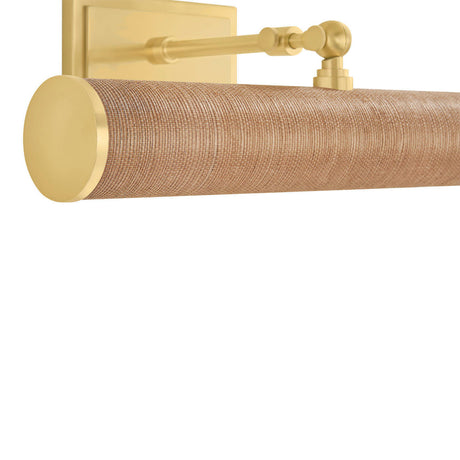 Judy Medium Picture Light 16", Aged Brass and Grasscloth