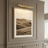 Judy Large Picture Light 24", Aged Brass and Grasscloth