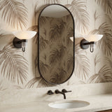 Decker Wall Sconce 8" for Coastal home with Beige Wallpaper