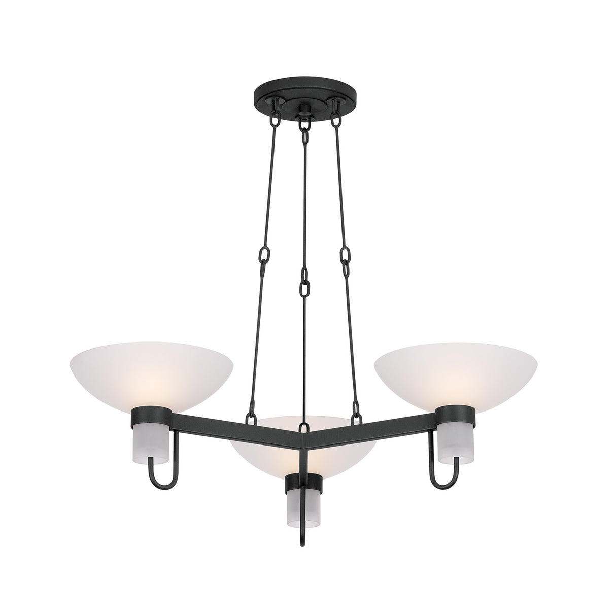 Decker 3 Light Chandelier 30", Textured Bronze