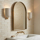 Meredith Wall Sconce 10, Aged Brass and Ceramic for Modern home with White Brick