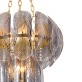 Vivian Chandelier 24", Gold Leaf and Smoke Glass