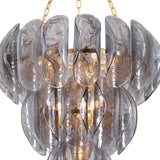 Vivian Chandelier 33", Gold Leaf and Smoke Glass