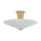 Imogen LED Flush Mount 19", Vintage Brass and Opal Glass