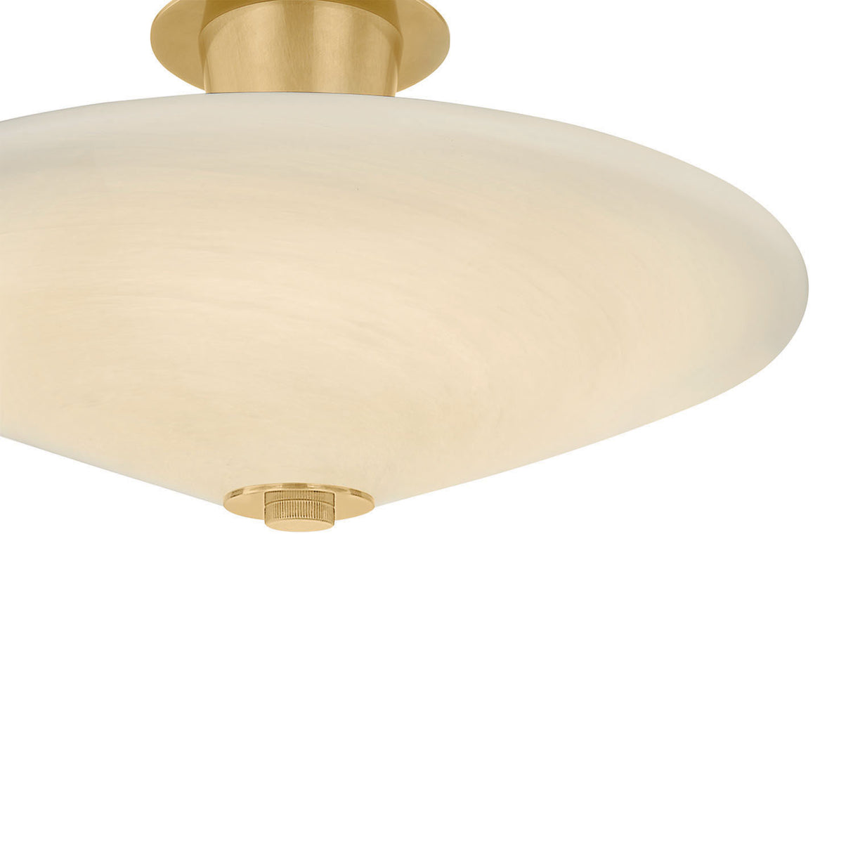 Imogen LED Flush Mount 19", Vintage Brass and Opal Glass