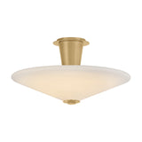 Imogen LED Flush Mount 19", Vintage Brass and Opal Glass