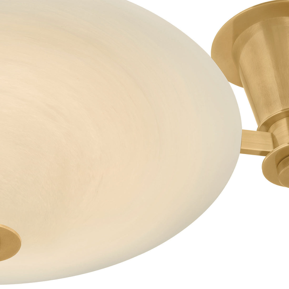 Imogen LED 3 Light Flush Mount 45", Vintage Brass and Opal Glass