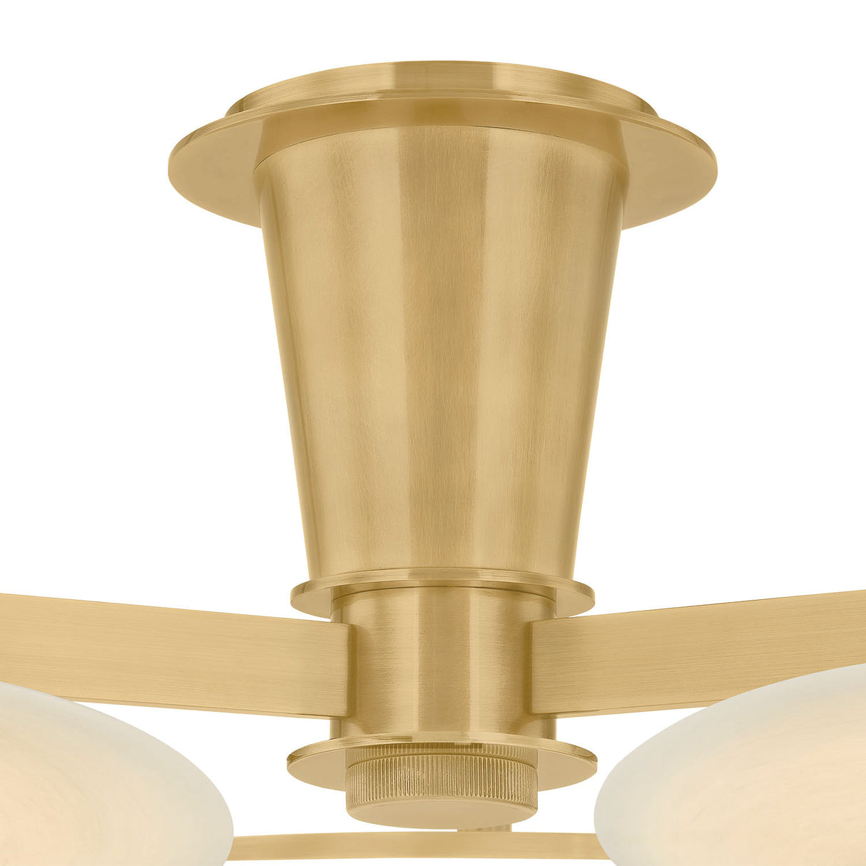 Imogen LED 3 Light Flush Mount 45", Vintage Brass and Opal Glass