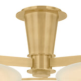 Imogen LED 3 Light Flush Mount 45", Vintage Brass and Opal Glass