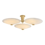 Imogen LED 3 Light Flush Mount 45", Vintage Brass and Opal Glass
