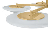 Imogen LED 5 Light Flush Mount 60", Vintage Brass and Opal Glass