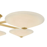 Imogen LED 5 Light Flush Mount 60", Vintage Brass and Opal Glass