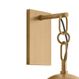 Blythe Wall Sconce 18", Patina Brass and Topaz Gradient Glass