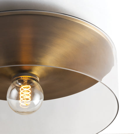 Carlo Flush Mount 16", Patina Brass and Clear Glass