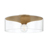 Carlo Flush Mount 16", Patina Brass and Clear Glass