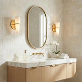 Fira LED Wall Sconce 10", Vintage Brass and Alabaster