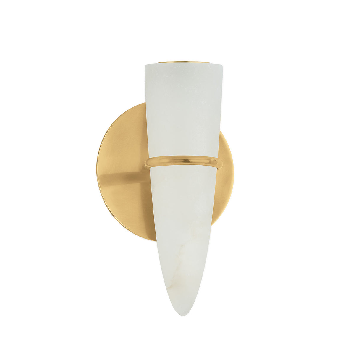 Fira LED Wall Sconce 10", Vintage Brass and Alabaster