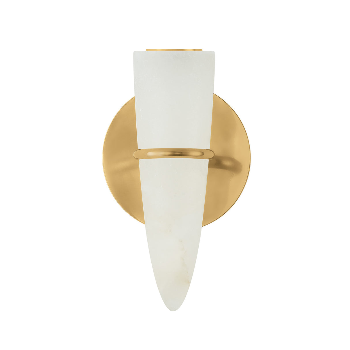 Fira LED Wall Sconce 10", Vintage Brass and Alabaster