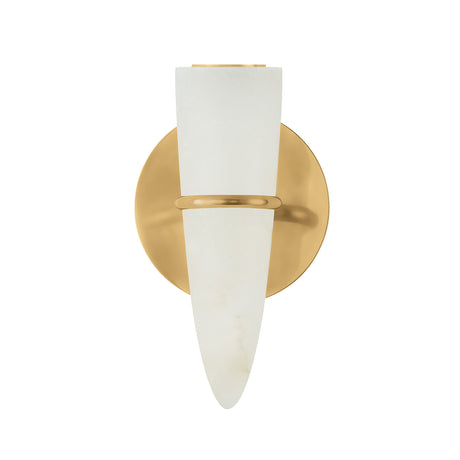 Fira LED Wall Sconce 10", Vintage Brass and Alabaster