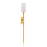 Polly Plug-In Wall Sconce 43", Aged Brass