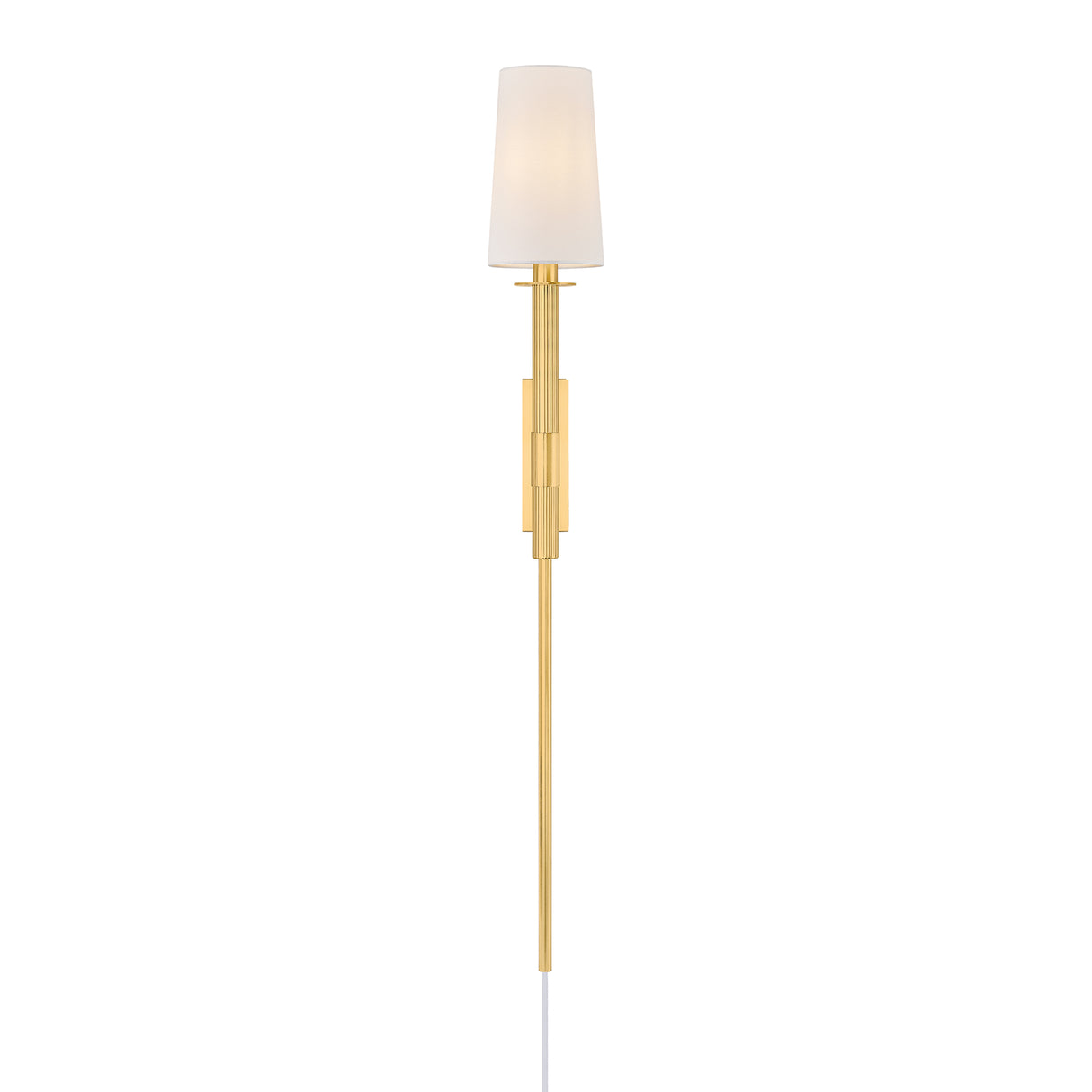 Polly Plug-In Wall Sconce 43", Aged Brass