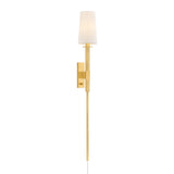 Polly Plug-In Wall Sconce 43", Aged Brass