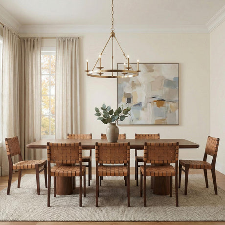 William 6 Light Ring Chandelier 36", Aged Brass