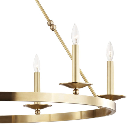William 6 Light Ring Chandelier 36", Aged Brass