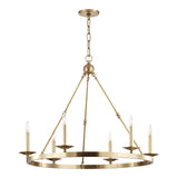 William 6 Light Ring Chandelier 36", Aged Brass