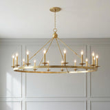 William 16 Light Ring Chandelier 58", Aged Brass