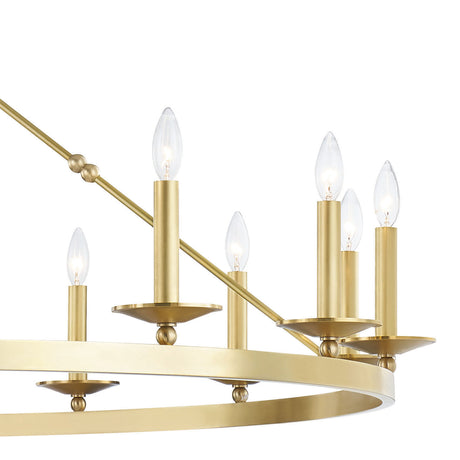 William 16 Light Ring Chandelier 58", Aged Brass