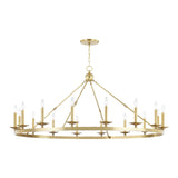 William 16 Light Ring Chandelier 58", Aged Brass