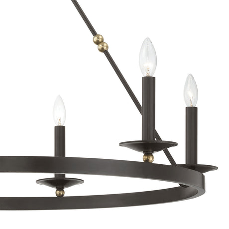 William 6 Light Ring Chandelier 36", Old Bronze